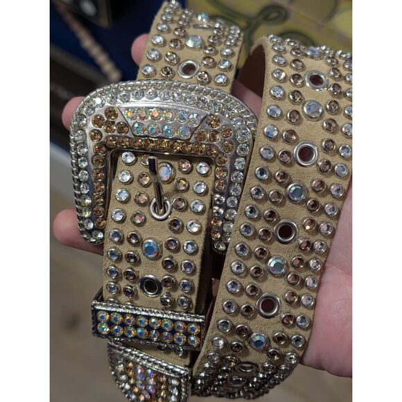 Leatherock Western Leather Belt – Womens 34 Medium Large USA Bling Boho Gypsy main image 14
